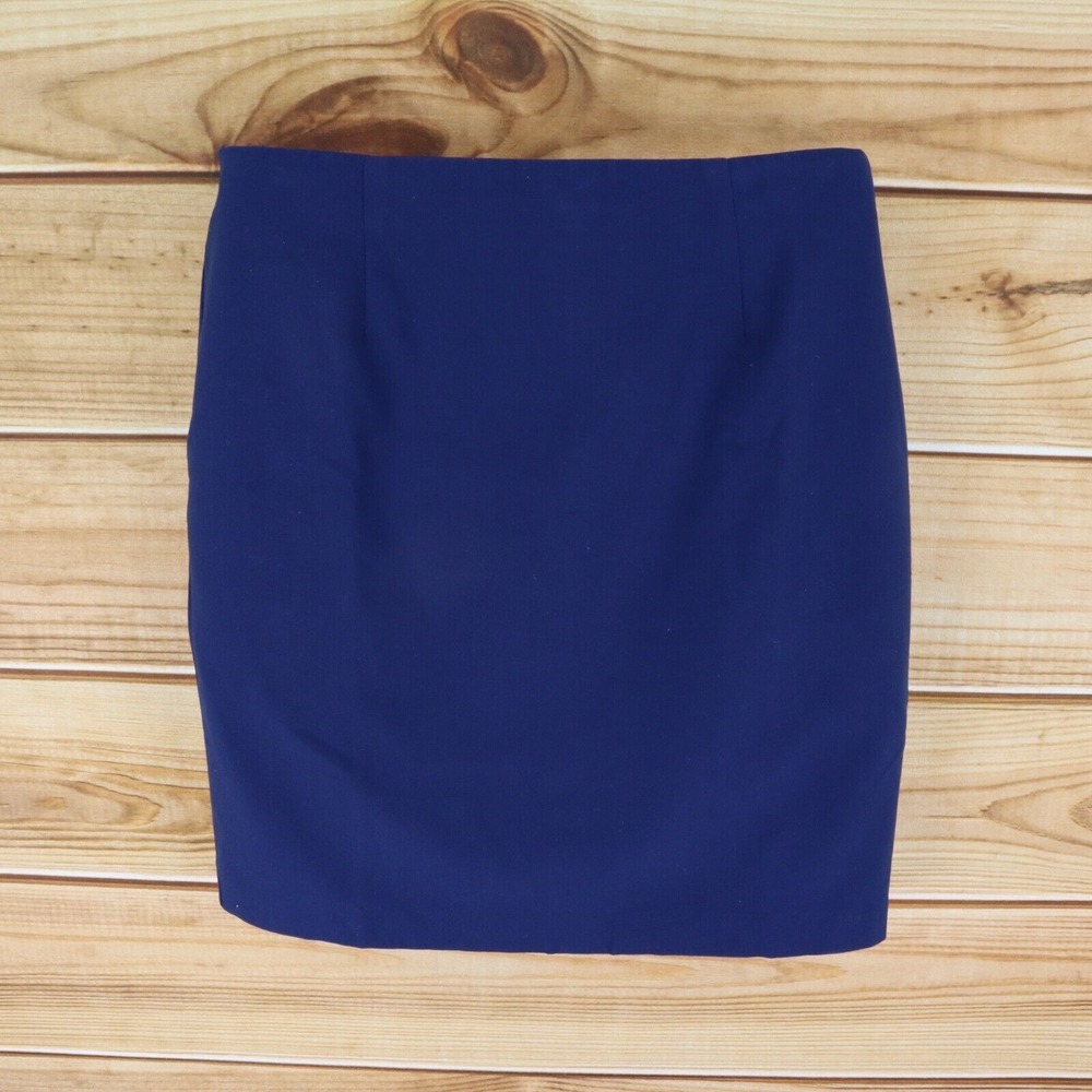 Forever 21 Contemporary Pencil Skirt Womens‎ Size L Dark Blue Lined Zip Closure